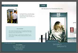 leafleft design done for a security academy at CIAL